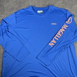 MAGELLAN  Men's 4X Fish Gear Shirt Blue Classic Fit Pullover Long Sleeve